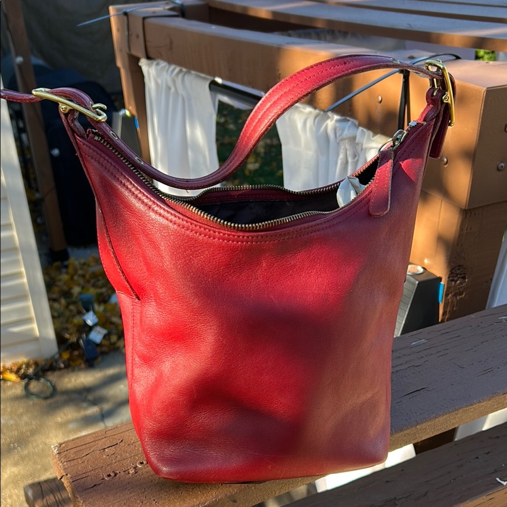 Red Leather vintage  Coach Bag